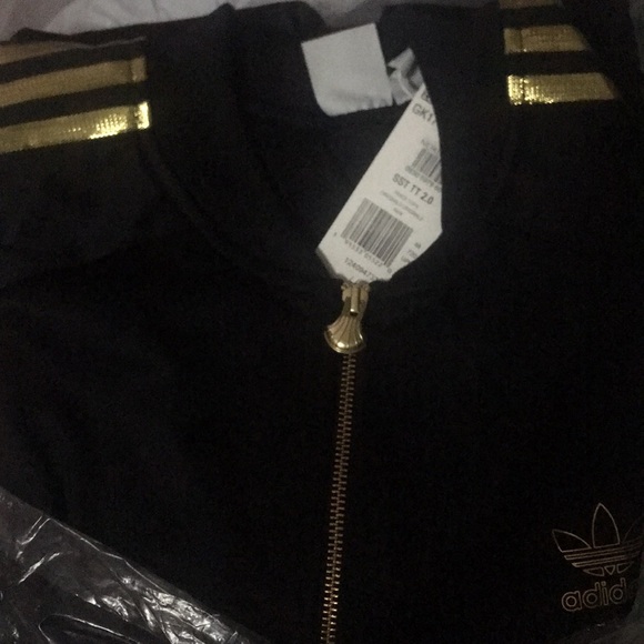 adidas Jackets & Coats Adidas Originals Sst 2 Black Gold Track